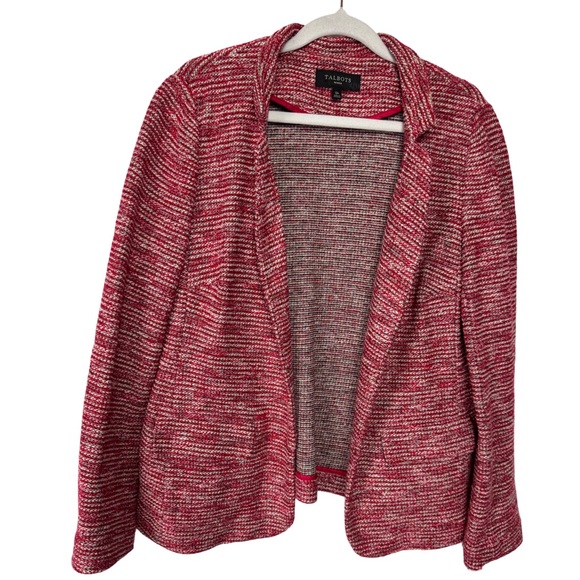 Talbots Jackets & Blazers - Talbots Long Sleeve Red Tweed Open Front Blazer Size Womens Size 12P